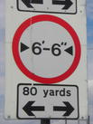 [6′-6″ width limit] 80 yards ←→