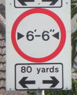 [6′-6″ width limit] 80 yards ←→