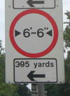 [6′-6″ width limit] 395 yards ←