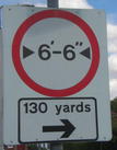 [6′-6″ width limit] 130 yards →